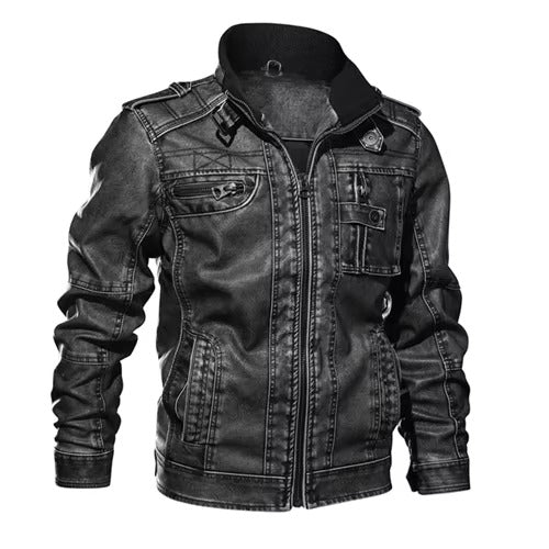 Männer Winter Lederjacke