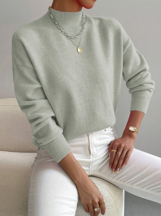 MODEGEIST Damen Rollkragenpullover Langarm Soft-Knit