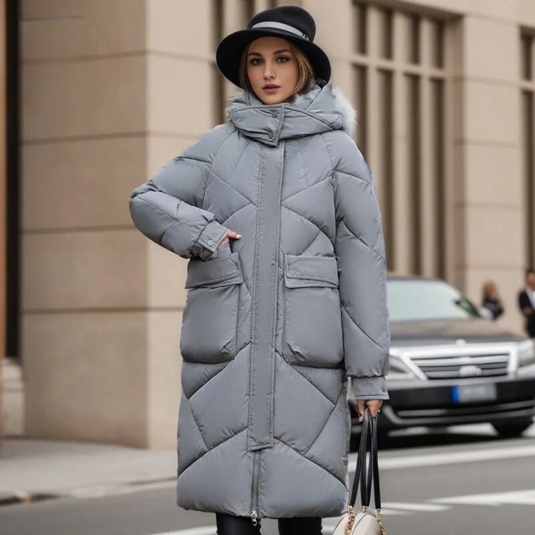 ModeGeist | Langarm-Wintermantel mit Frontverschluss für Damen Ideal für die kalte Jahreszeit