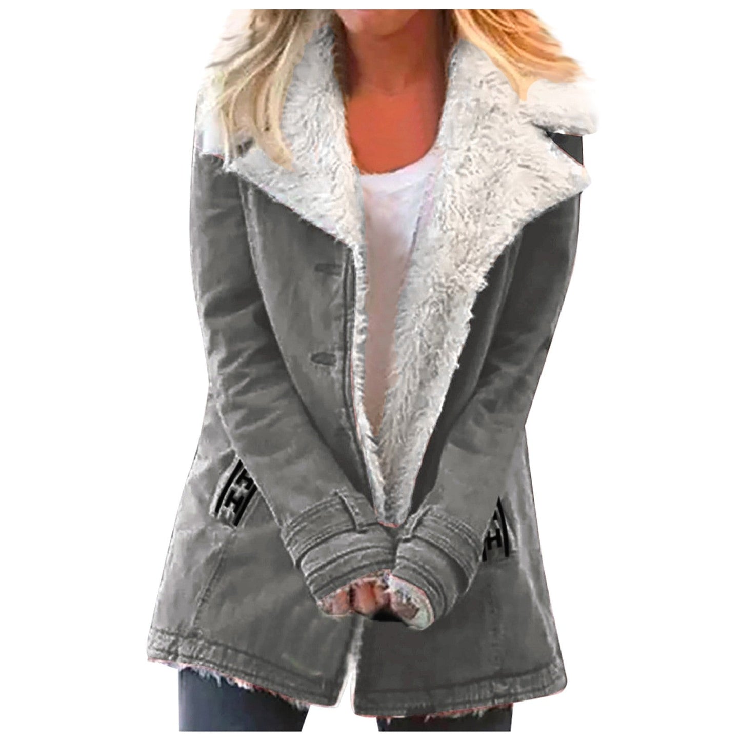 ModeGeist | Damen Winterjacke Mit Reverskragen Und Langen Ärmeln