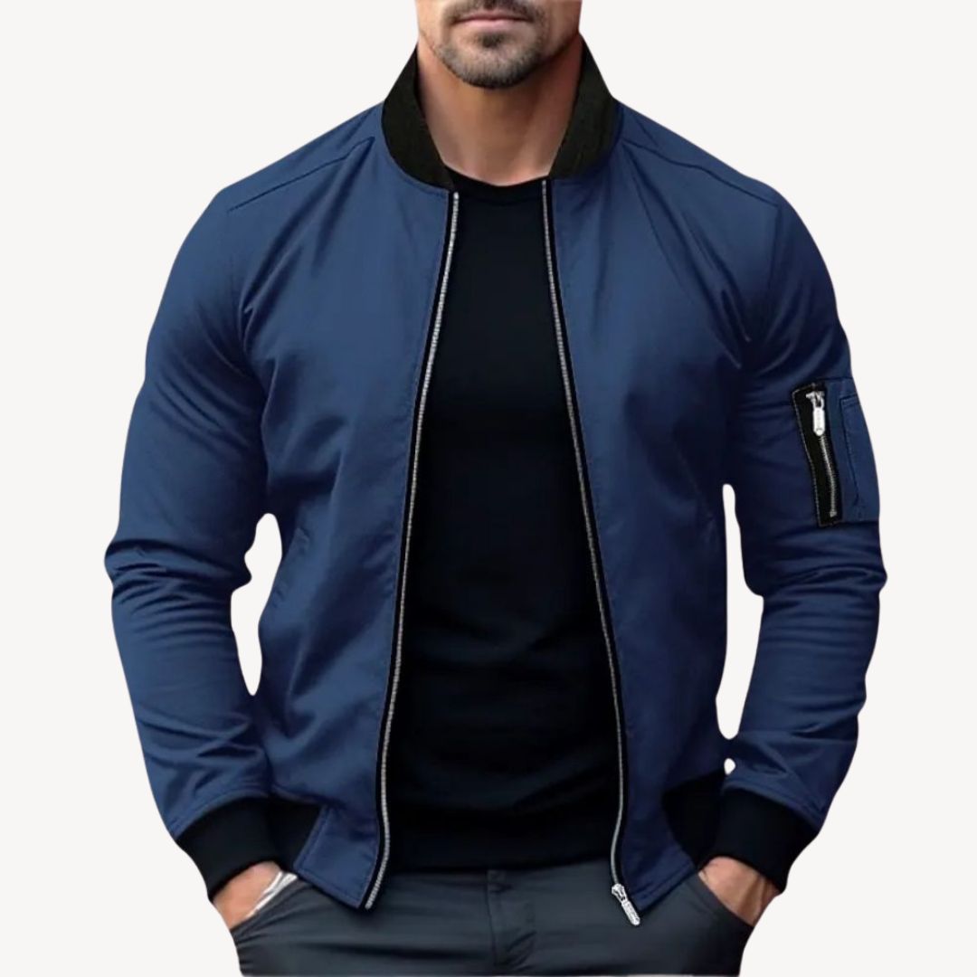 ModeGeist | Herren Klassische Zip-Up Bomberjacke - Vielseitig & Stylisch