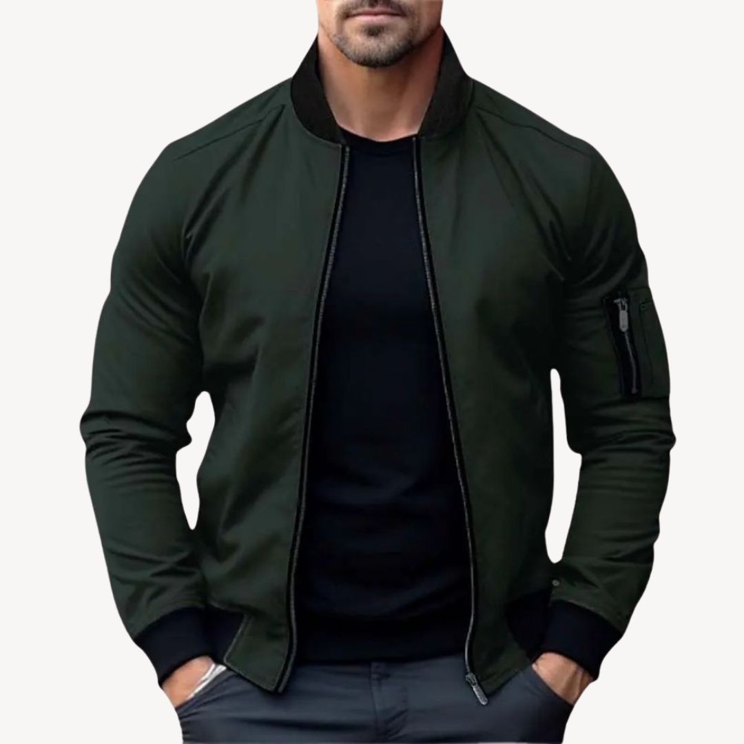ModeGeist | Herren Klassische Zip-Up Bomberjacke - Vielseitig & Stylisch