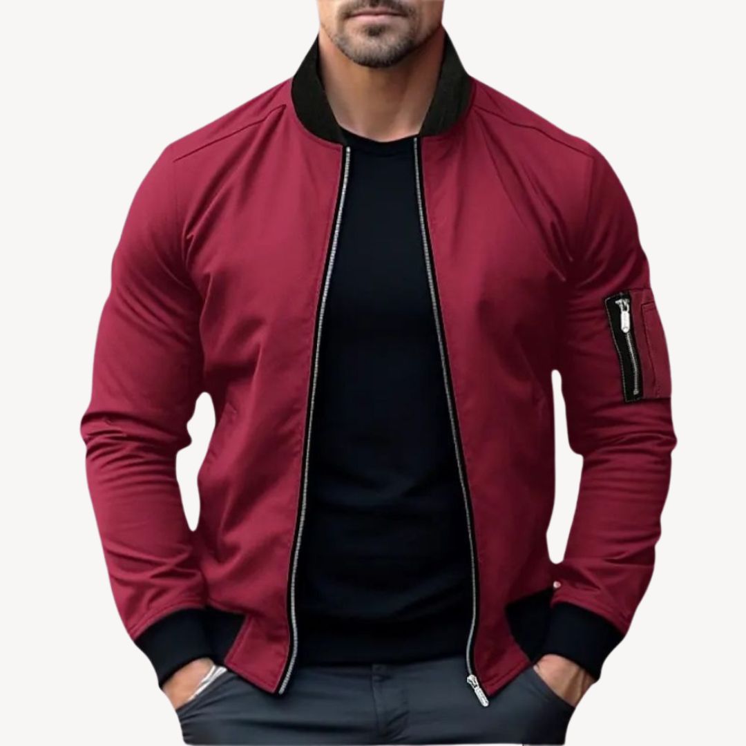 ModeGeist | Herren Klassische Zip-Up Bomberjacke - Vielseitig & Stylisch