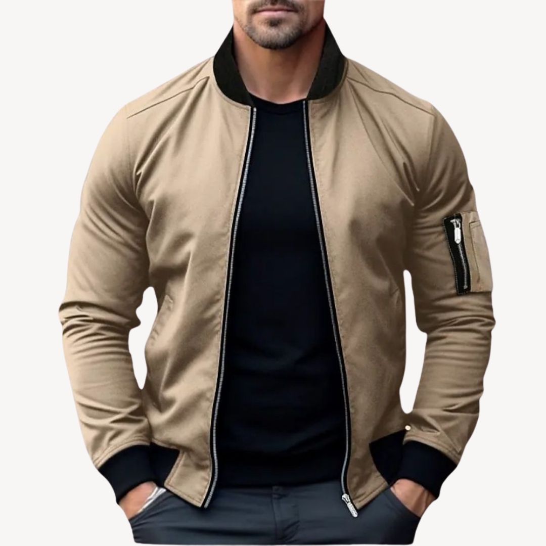 ModeGeist | Herren Klassische Zip-Up Bomberjacke - Vielseitig & Stylisch