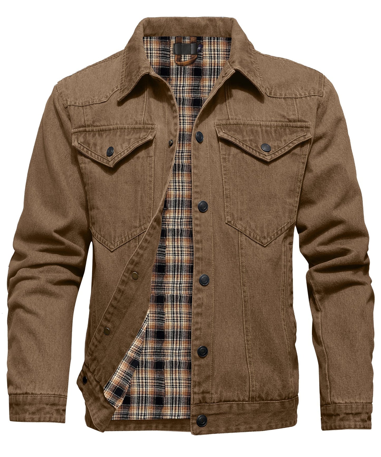 ModeGeist | Herren Denim Wandererjacke - Flanell gefüttert