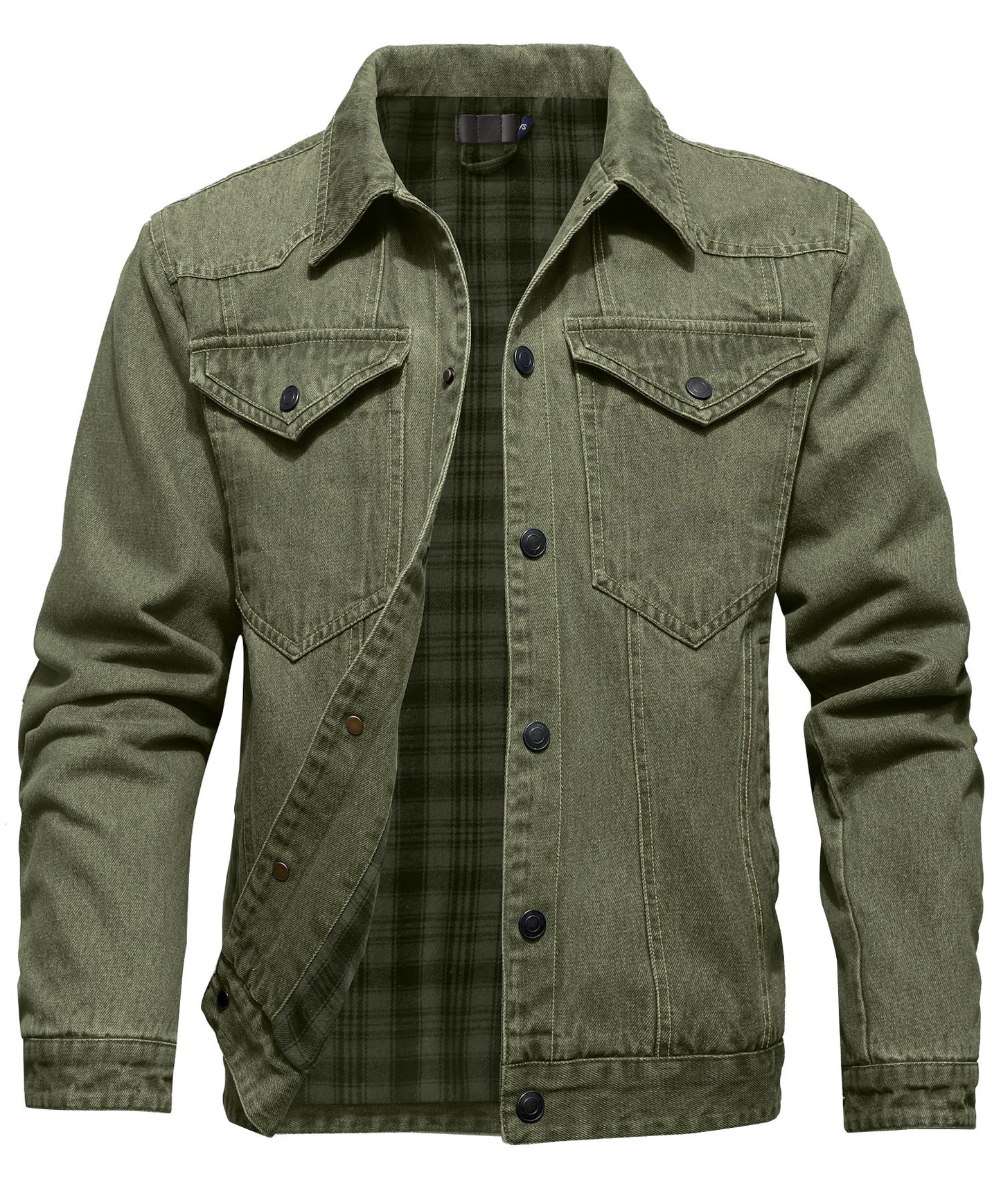 ModeGeist | Herren Denim Wandererjacke - Flanell gefüttert
