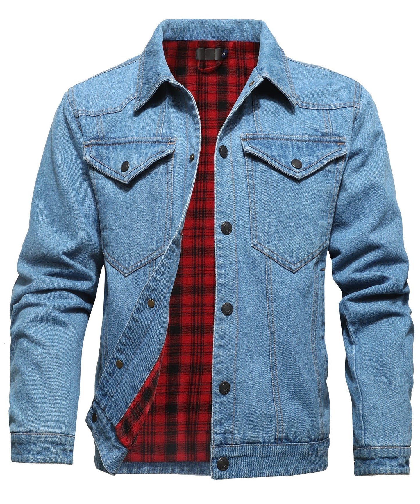 ModeGeist | Herren Denim Wandererjacke - Flanell gefüttert