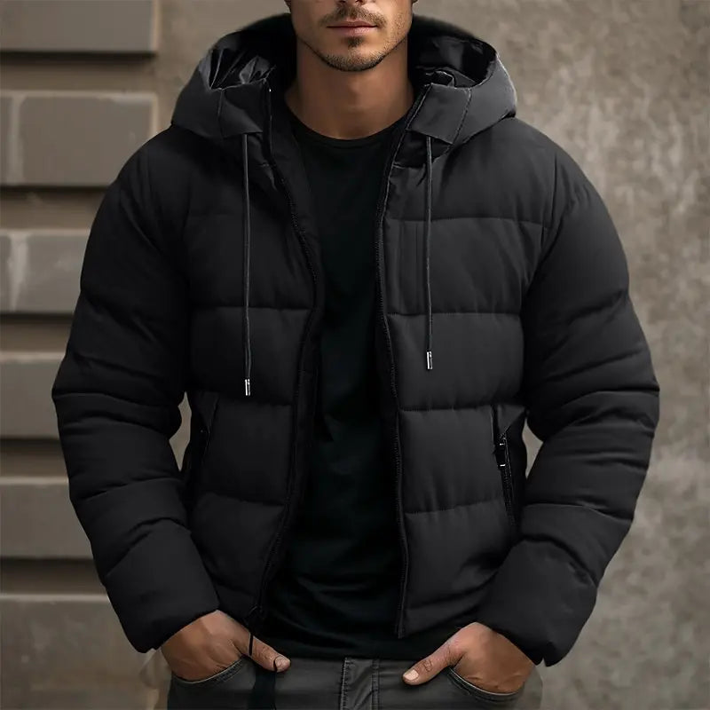 ModeGeist | Herren Kapuzen Isolierter Pufferjacke für den Winter