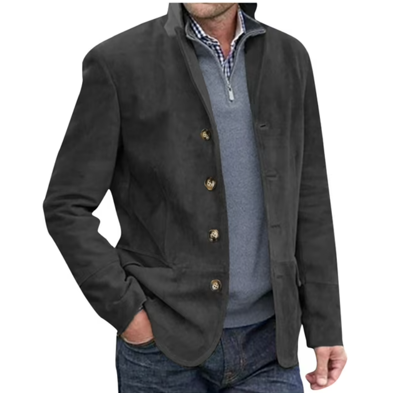 ModeGeist | Herren Wildleder Blazer Jacke, Blau & Braun, Elegant & Vielseitig