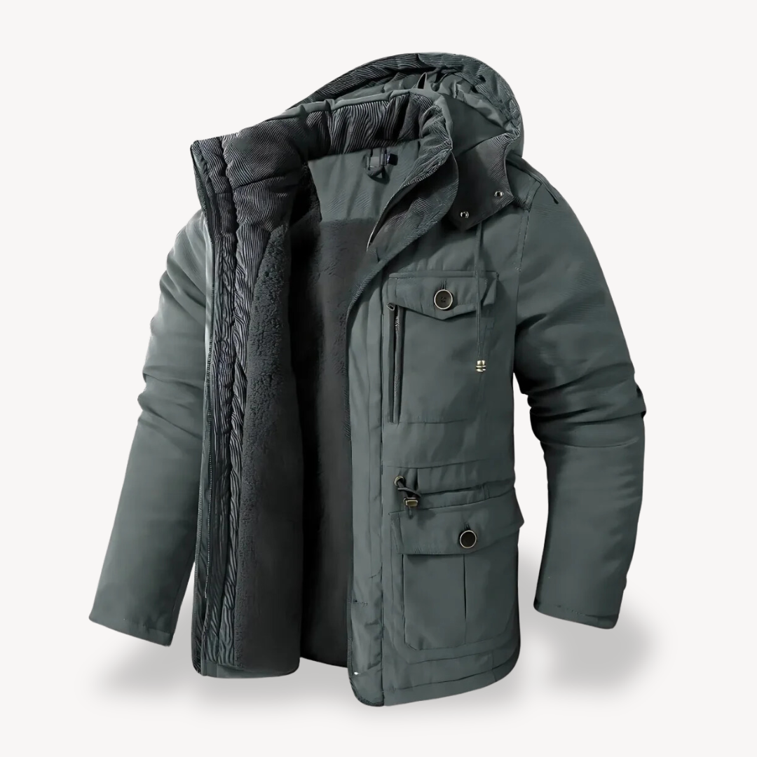 ModeGeist | Herren wasserdichter Winterparka mit fellgefütterter Kapuze