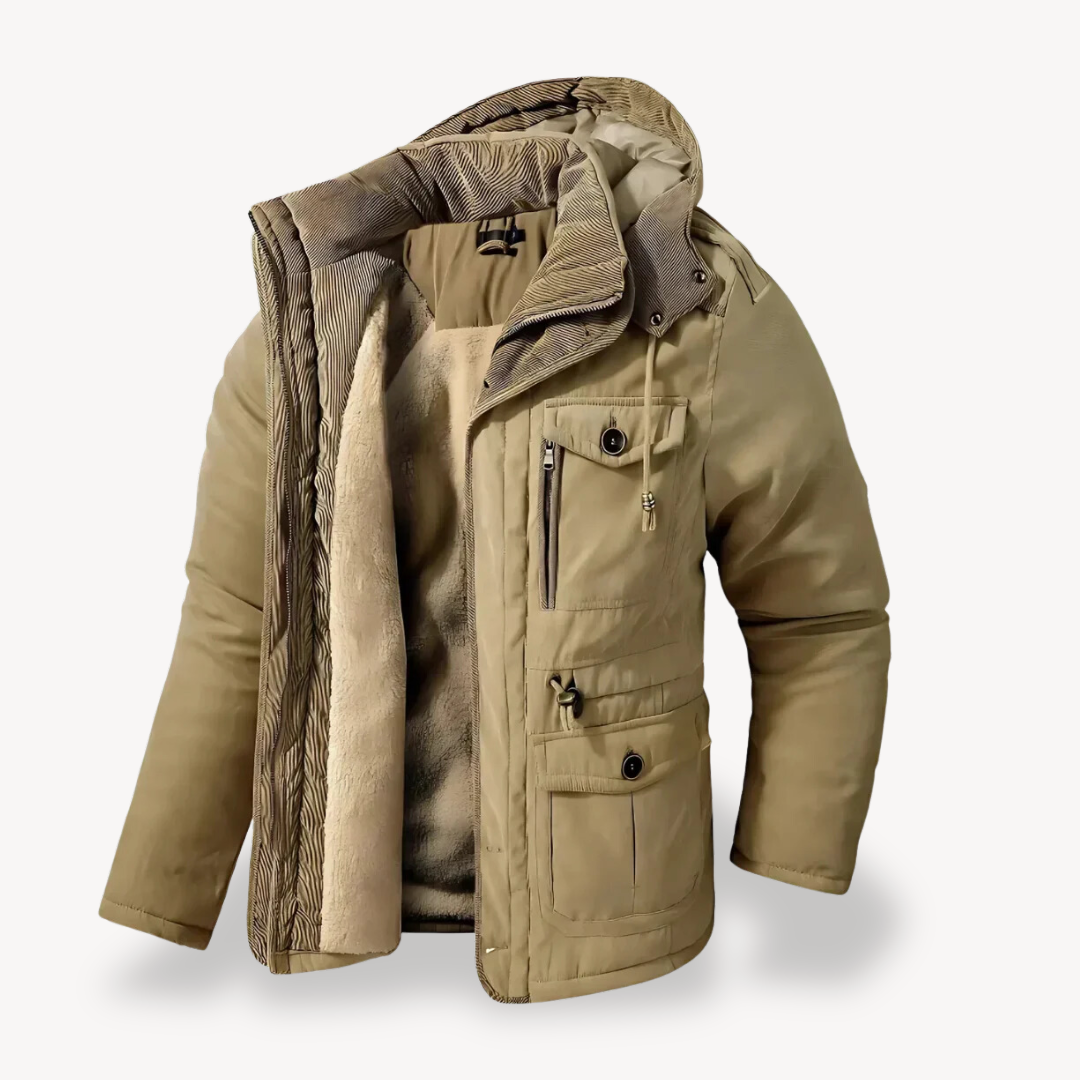 ModeGeist | Herren wasserdichter Winterparka mit fellgefütterter Kapuze