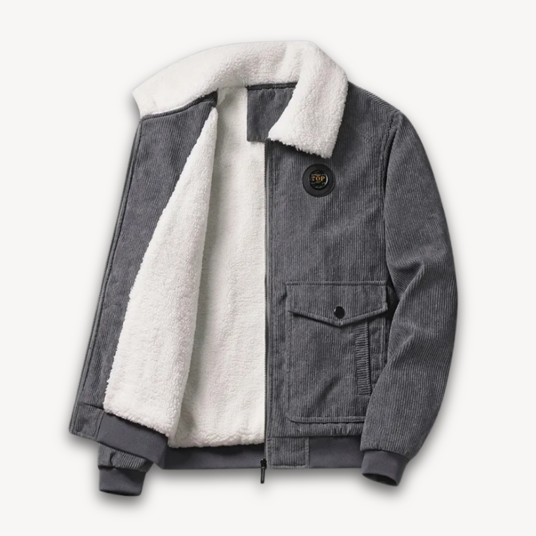 ModeGeist | Herren Wintercord-Jacke mit Sherpa-Futter