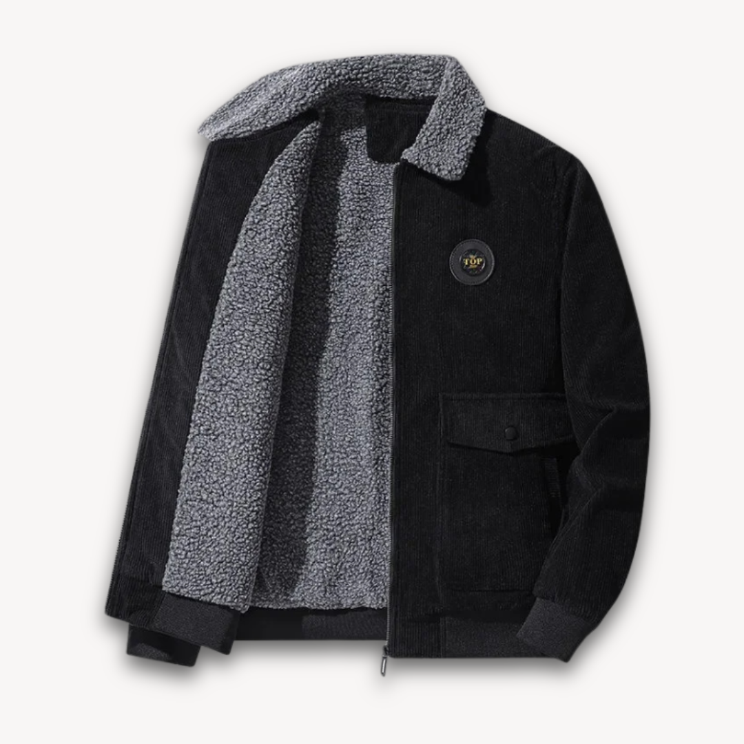 ModeGeist | Herren Wintercord-Jacke mit Sherpa-Futter
