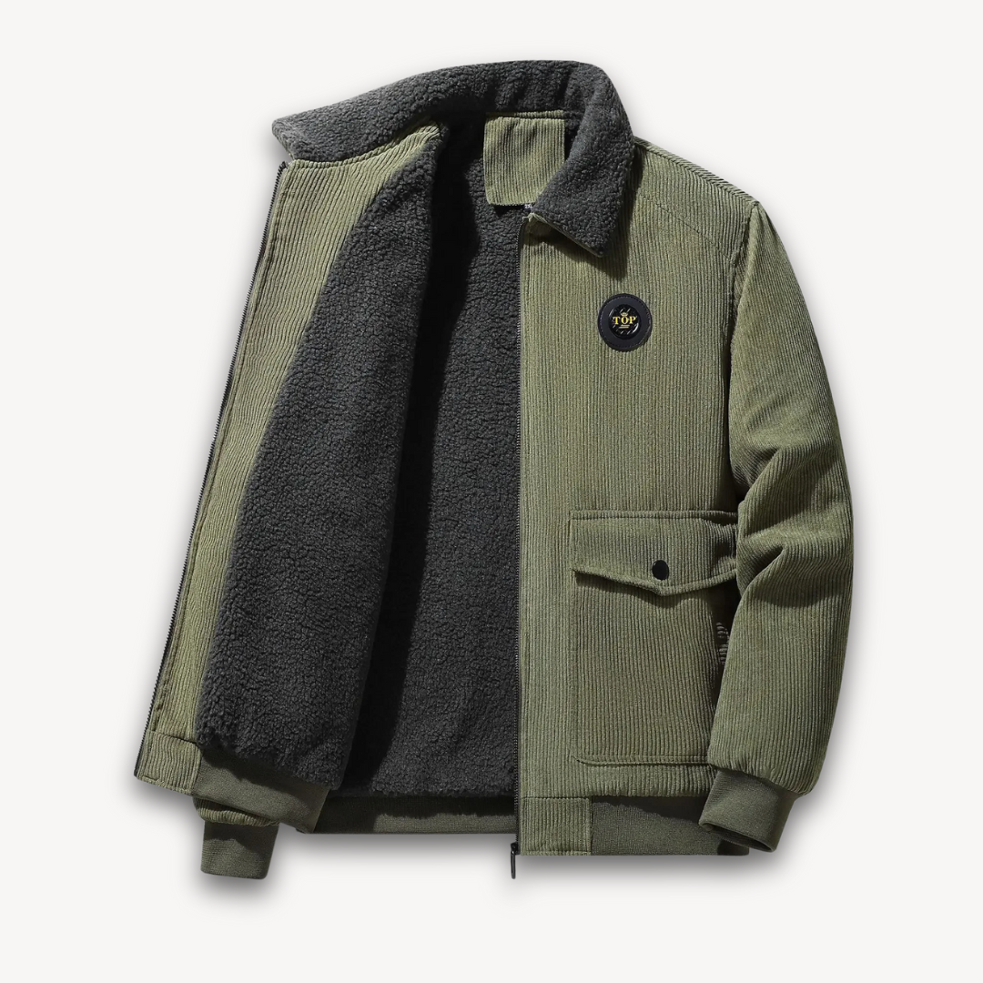 ModeGeist | Herren Wintercord-Jacke mit Sherpa-Futter