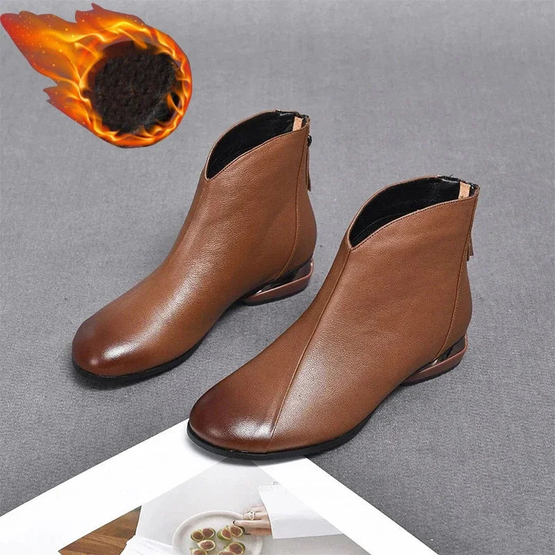 Darek Damen Winterstiefel im Vintage-Lederstil