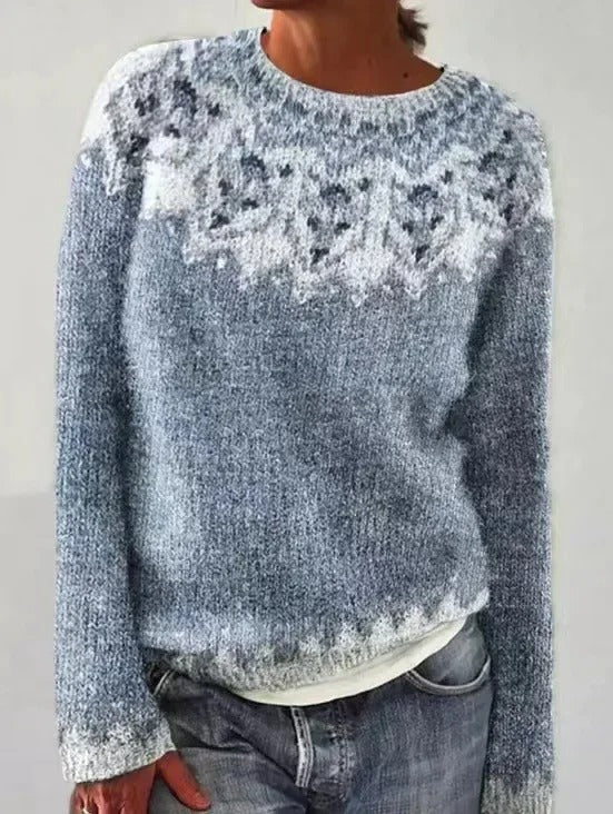 ModeGeist | Pullover - Frauen Bunter Fair Isle Strickpullover