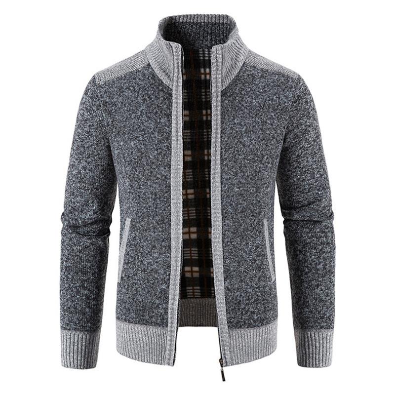 Fleece-Rippstrick Strickjacke im stylischen Design - Knut