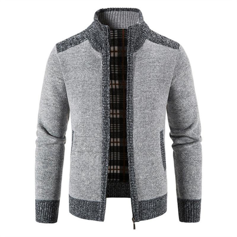 Fleece-Rippstrick Strickjacke im stylischen Design - Knut