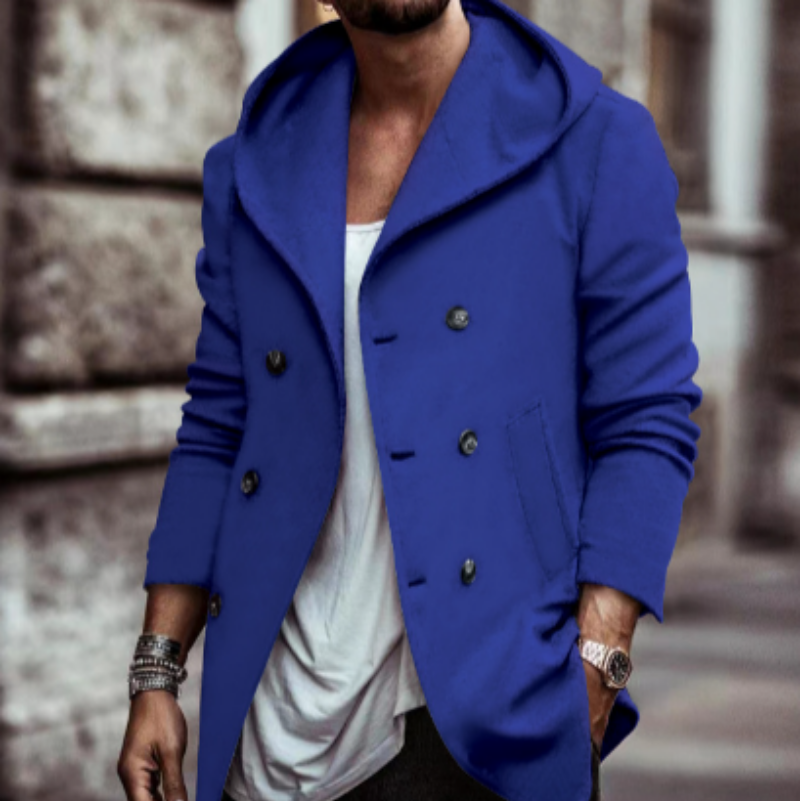 Herren-Wollmantel mit Kapuze - Modell Mathis