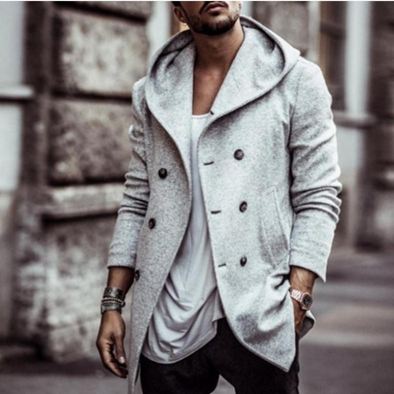 Herren-Wollmantel mit Kapuze - Modell Mathis