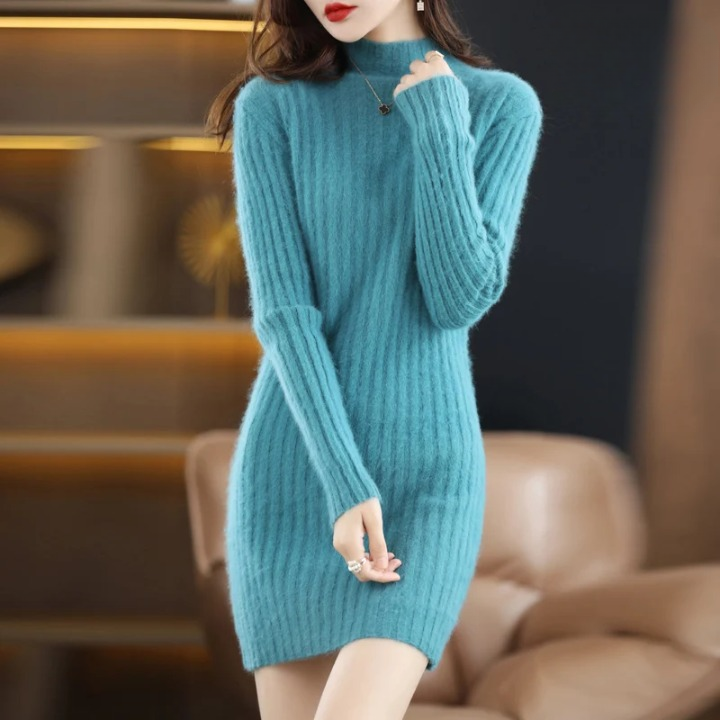 Stilvolles, wärmendes Pulloverkleid für Damen – Galina