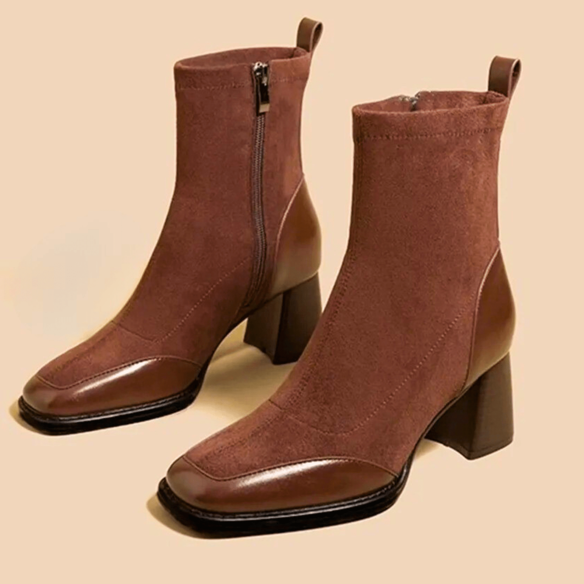 MODEGEIST Damen Ankle Boots Blockabsatz Vielseitig