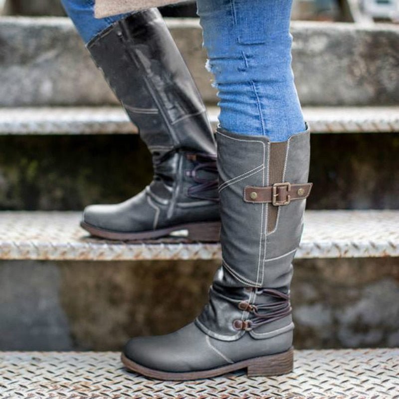Modische Damenstiefel für den Winter, mittelhoch - Selda