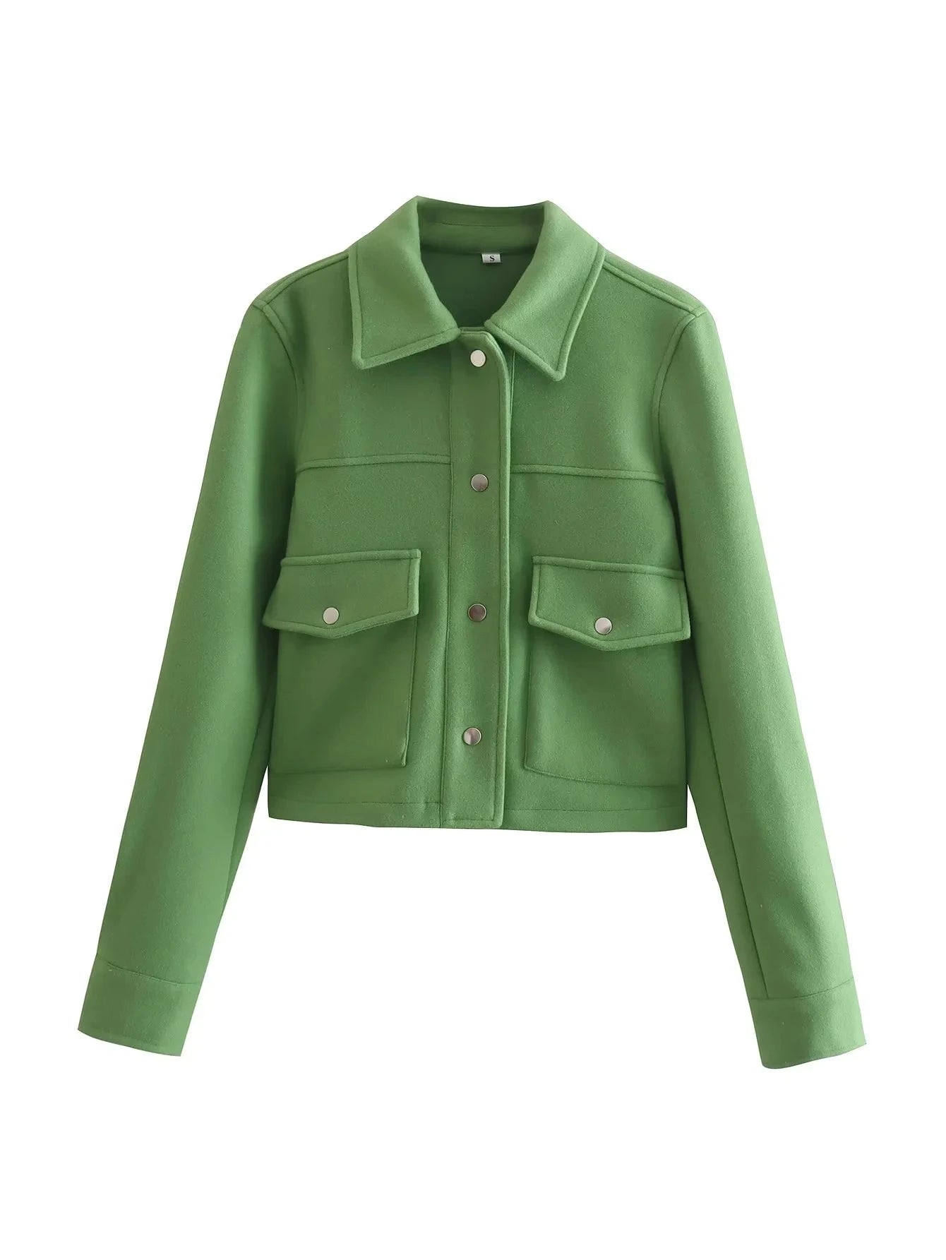 ModeGeist | Kurzjacke - Wollmischung - Maßgeschneiderte Passform - Utility-Stil - Knopfverschluss