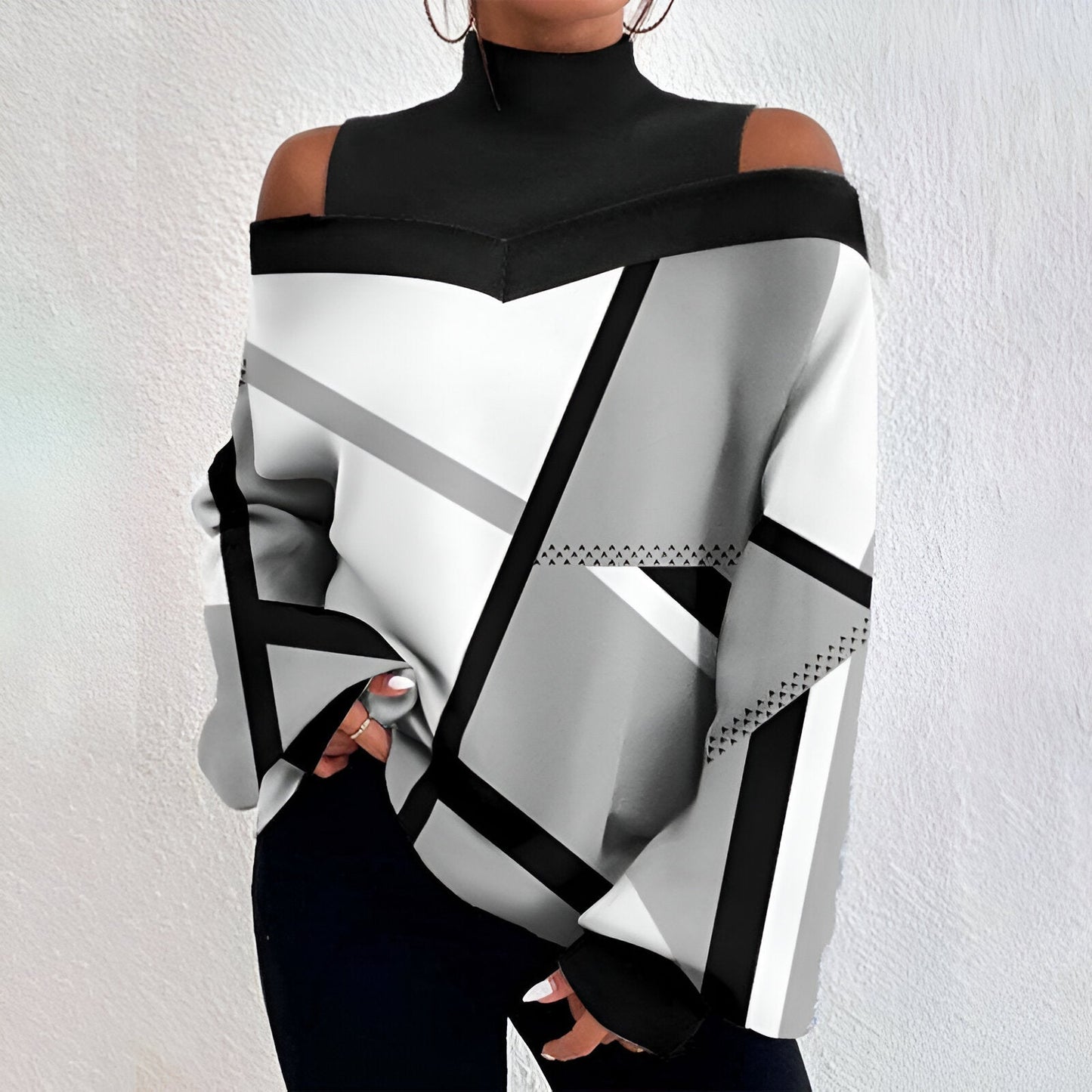 Ibolya Sexy Plaid Off-the-Shoulder Top