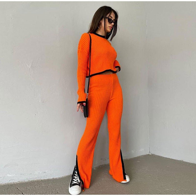 MODEGEIST Damen Strick-Zweiteiler Entspannte Passform Vielseitig Casual