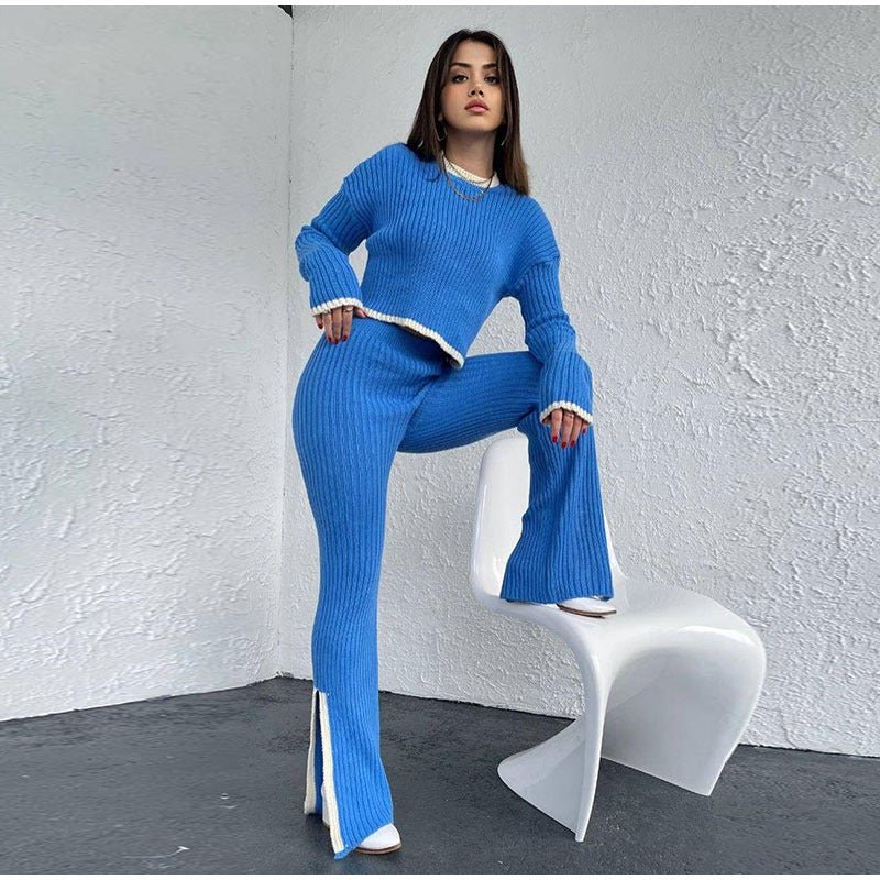 MODEGEIST Damen Strick-Zweiteiler Entspannte Passform Vielseitig Casual