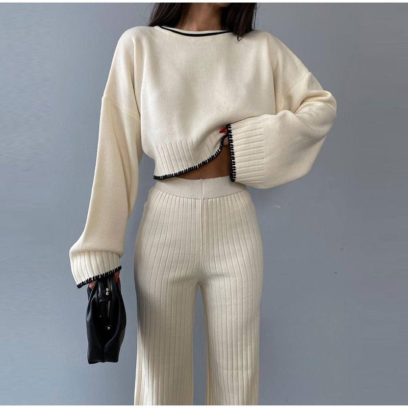 MODEGEIST Damen Strick-Zweiteiler Entspannte Passform Vielseitig Casual