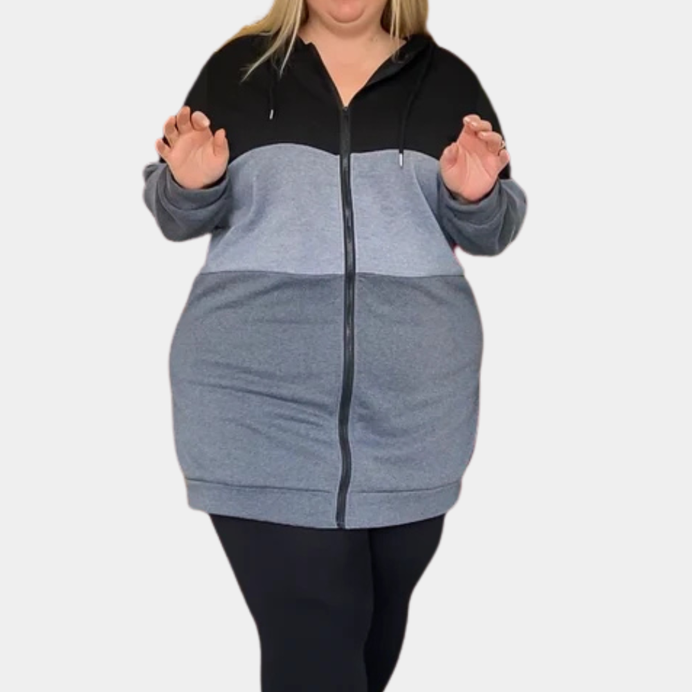 ModeGeist | Lange Kapuzenjacke mit Reißverschluss für Damen im Herbst