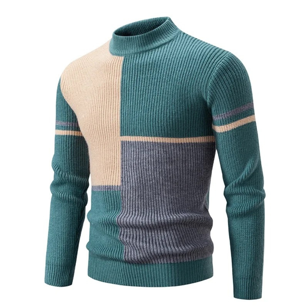 ModeGeist | Strickpullover mit Farbblöcken Weich und Warm Modernes Design