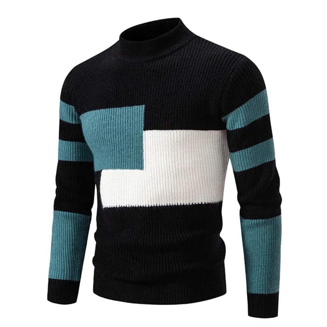 ModeGeist | Strickpullover mit Farbblöcken Weich und Warm Modernes Design