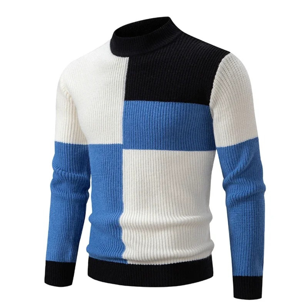 ModeGeist | Strickpullover mit Farbblöcken Weich und Warm Modernes Design