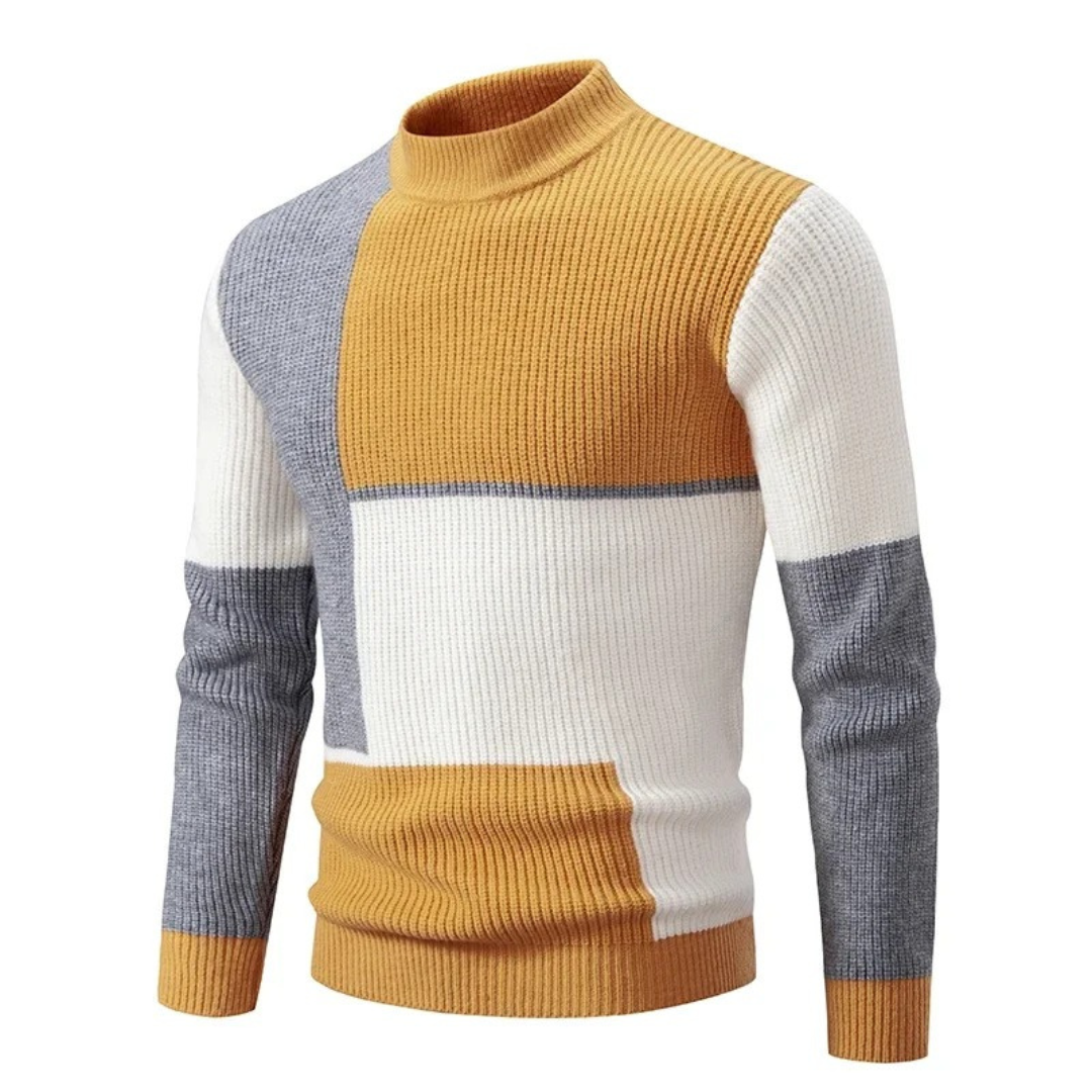 ModeGeist | Strickpullover mit Farbblöcken Weich und Warm Modernes Design
