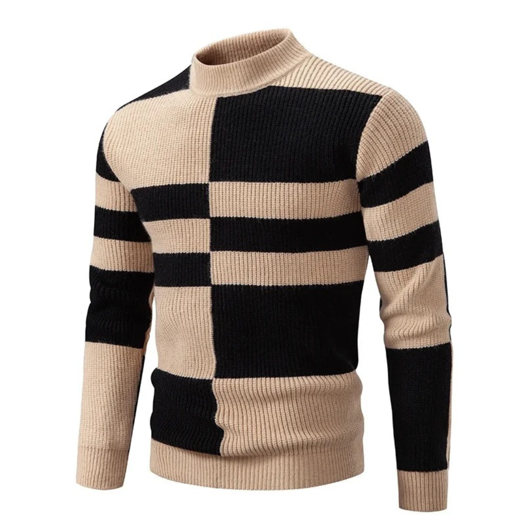 ModeGeist | Strickpullover mit Farbblöcken Weich und Warm Modernes Design