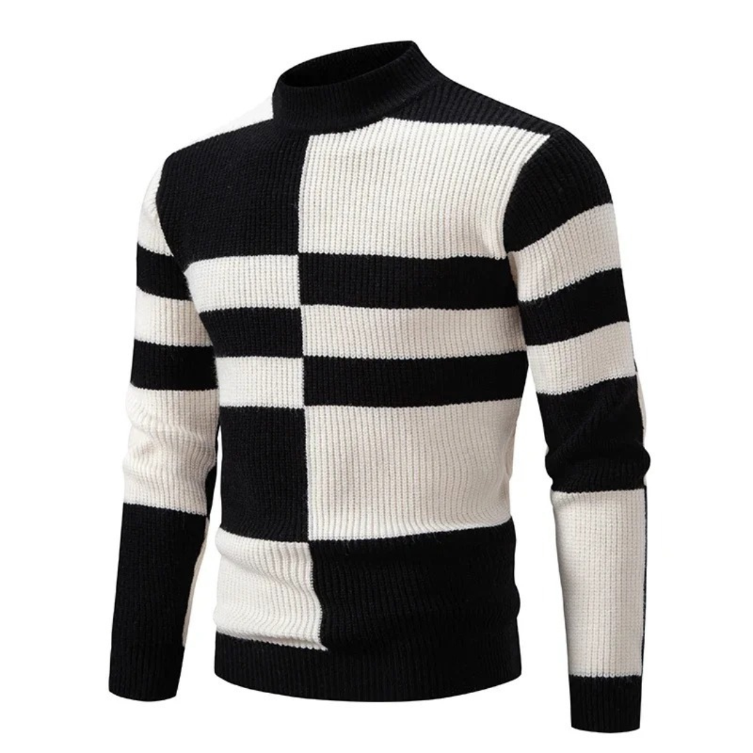 ModeGeist | Strickpullover mit Farbblöcken Weich und Warm Modernes Design