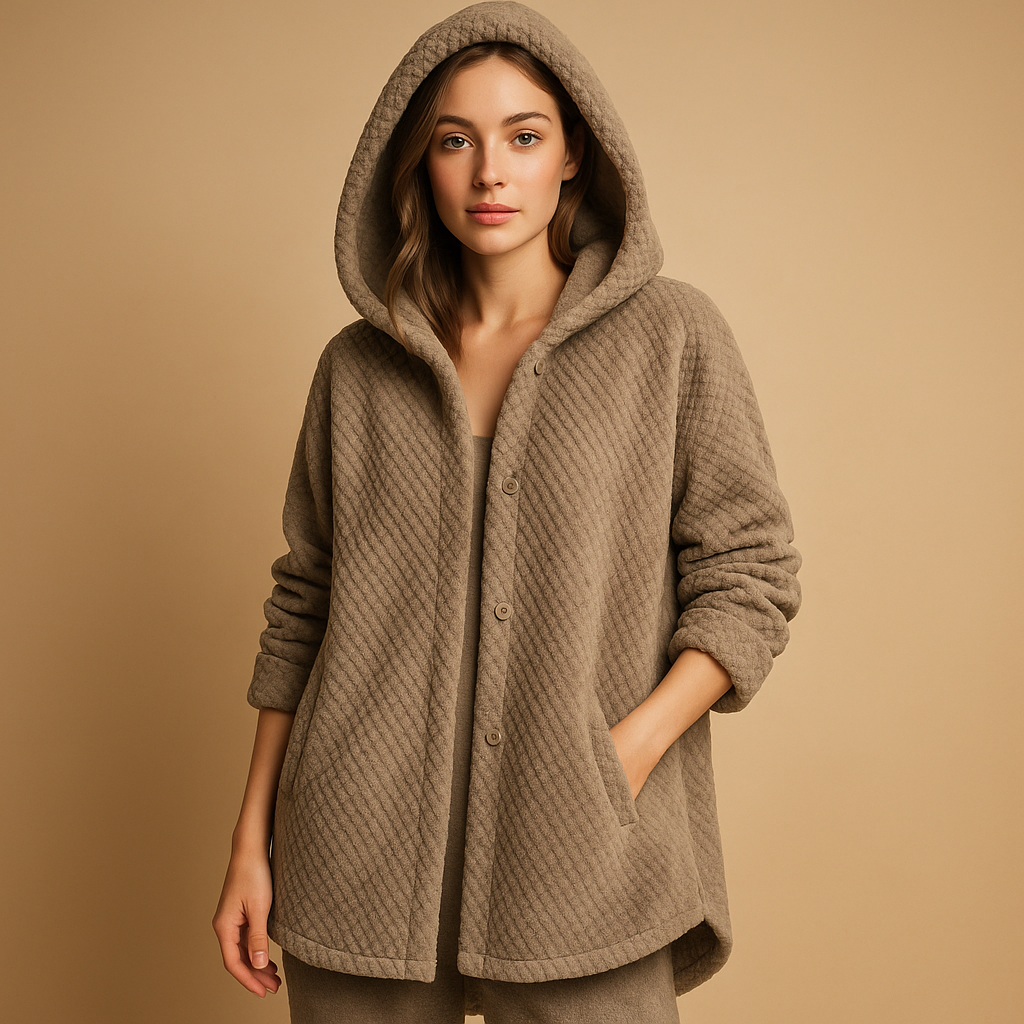 ModeGeist | Weiche Damen Teddyjacke mit Kapuze