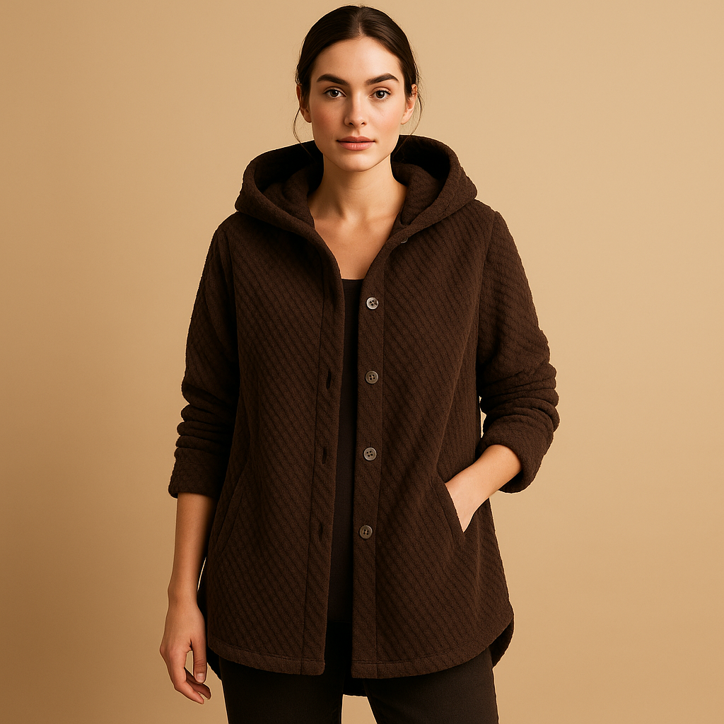 ModeGeist | Weiche Damen Teddyjacke mit Kapuze