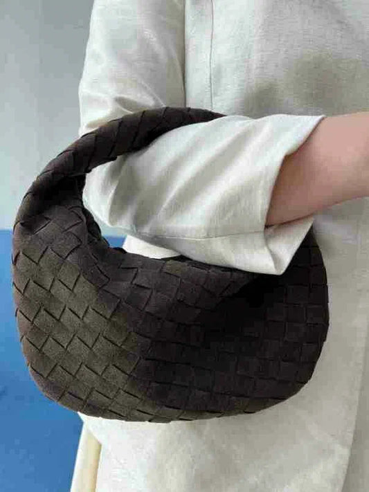 ModeGeist | Stilvolle Braune Geflochtene Handtasche - ModeGeist