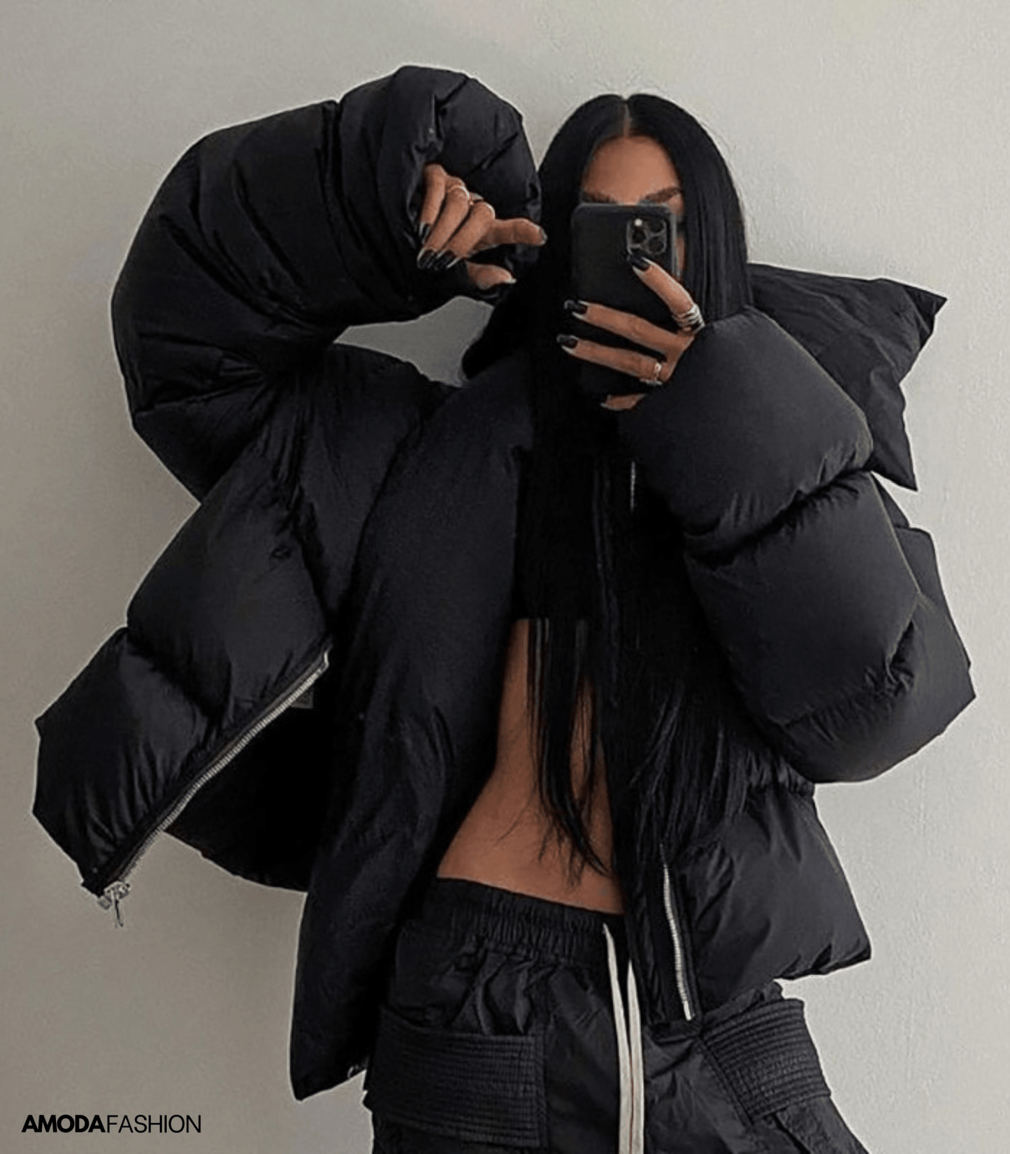 Kovlin: Extra große Pufferjacke mit Rollkragen