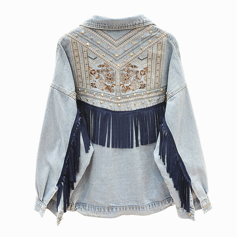 ModeGeist | Jeansjacken mit Blumenmuster für Damen