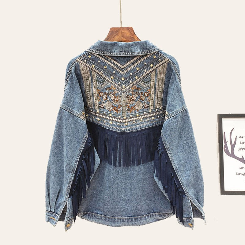 ModeGeist | Jeansjacken mit Blumenmuster für Damen