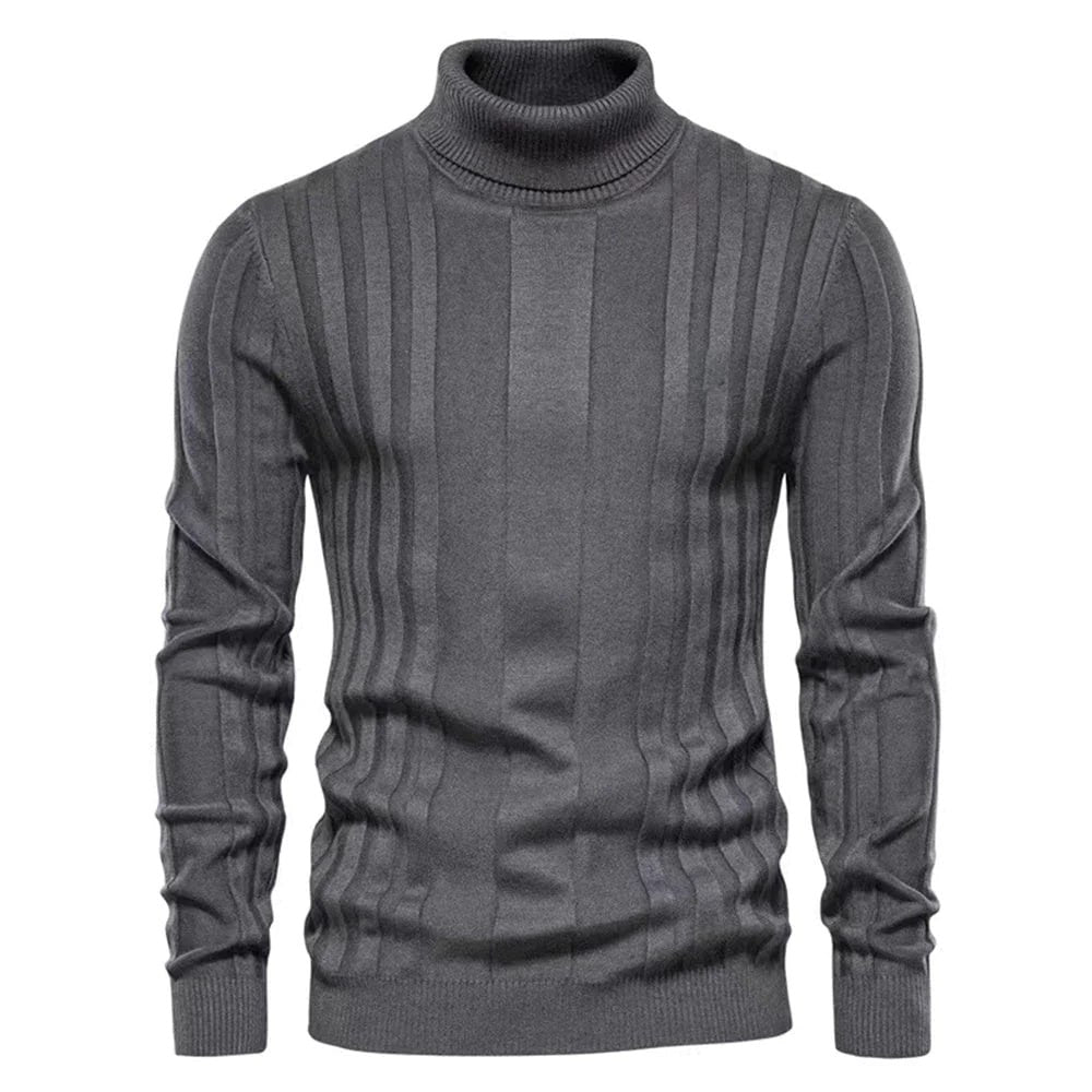 Herrenpullover mit Rollkragen und guter Passform