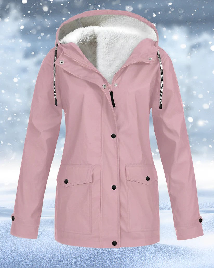 ModeGeist | Parka Jacke - Kunstfell Gefüttert - mit Kapuze und Kordelzug - Warm Isoliert
