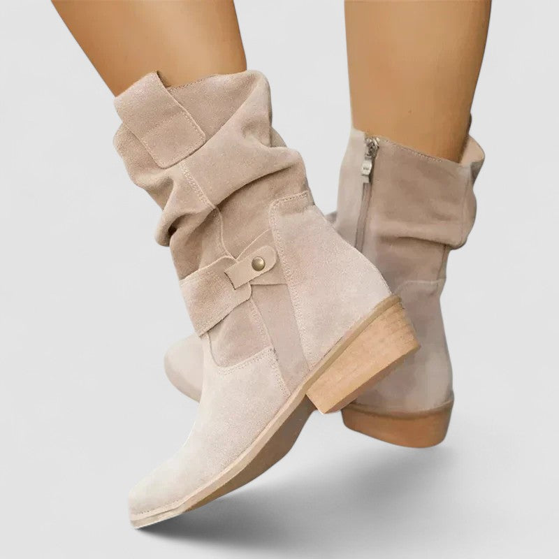 MODEGEIST Damen Orthopädische Stiefel Stützend Schwarz Leder