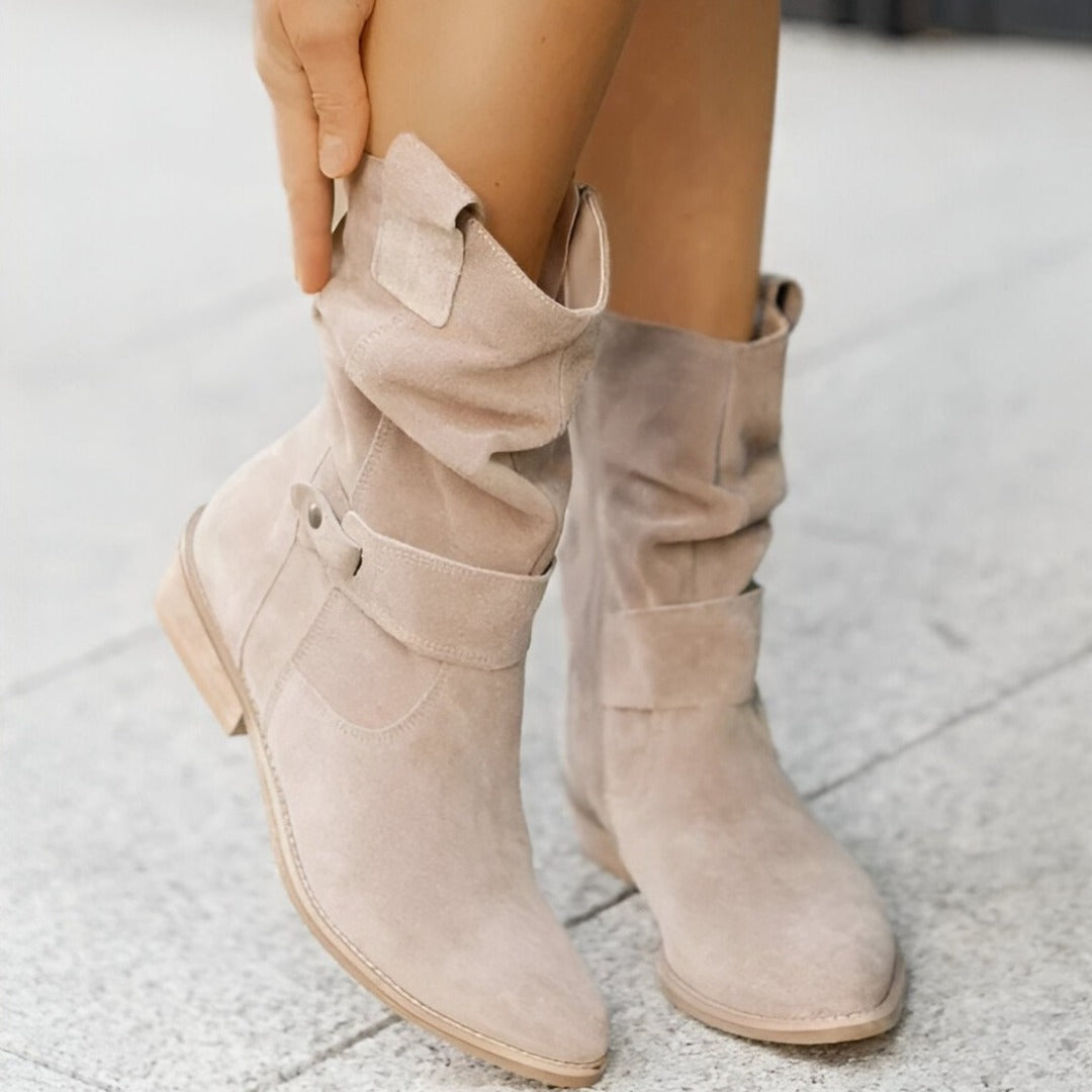 ModeGeist | Stiefel mit Schnallendetail für Damen Winter