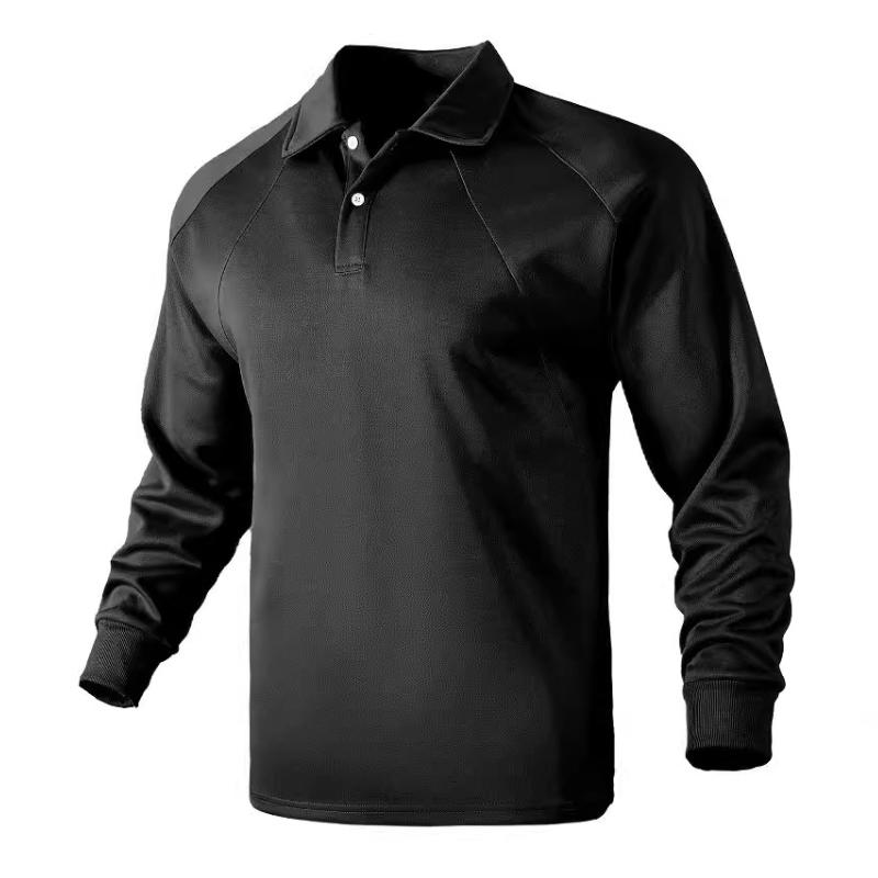 ModeGeist | Langärmliges Poloshirt Knopfverschluss Klassisch und Stilvoll